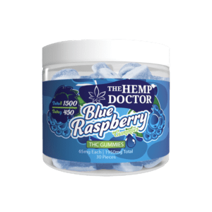 30pc blue razz Delta 8/Delta 9 gummies blend 1950mg