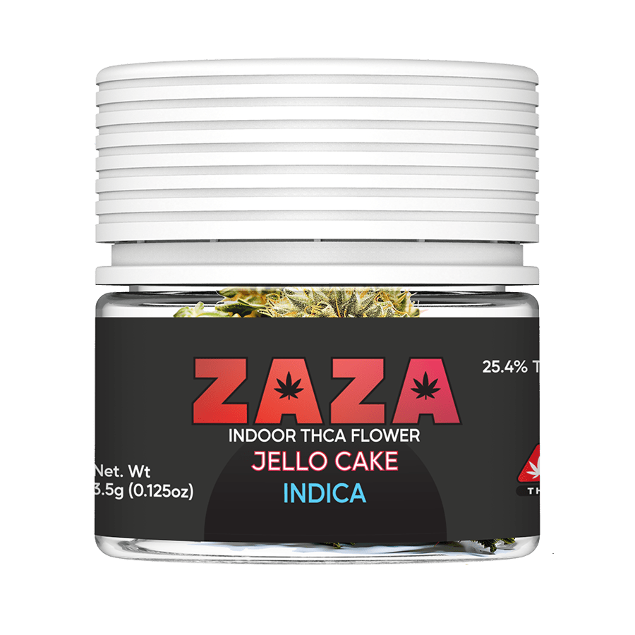Rendered ZAZA THCA flower 3.5G Front Jello Cake